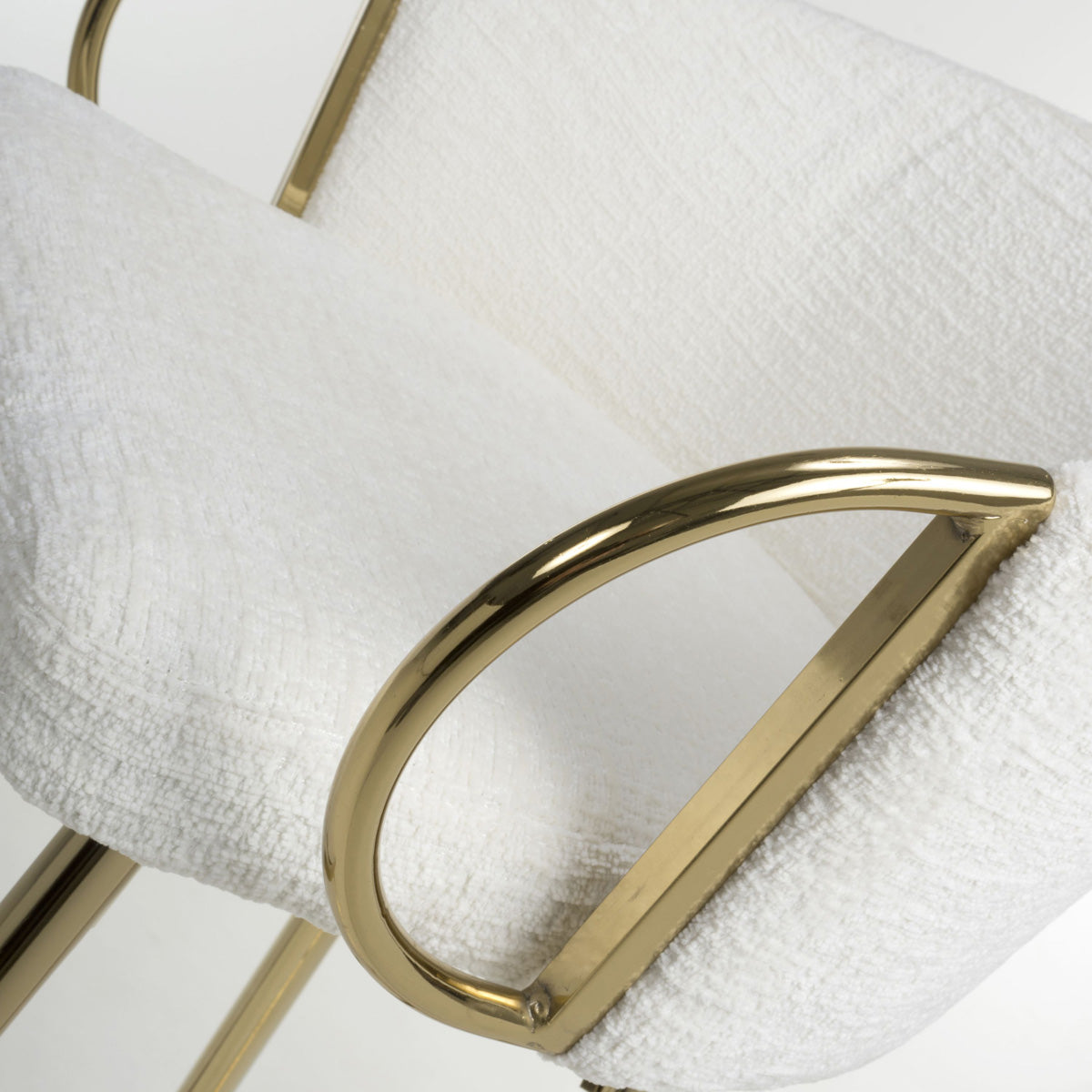 Textured Effect Fabric Bar Stool With Gold Chrome Metal frame - Volero