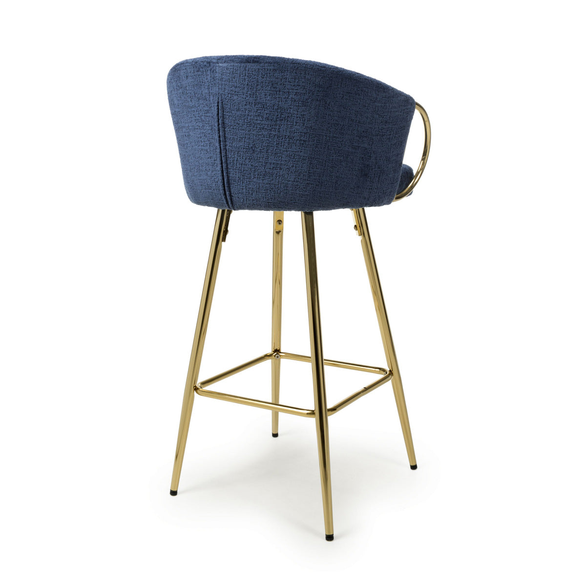 Textured Effect Fabric Bar Stool With Gold Chrome Metal frame - Volero