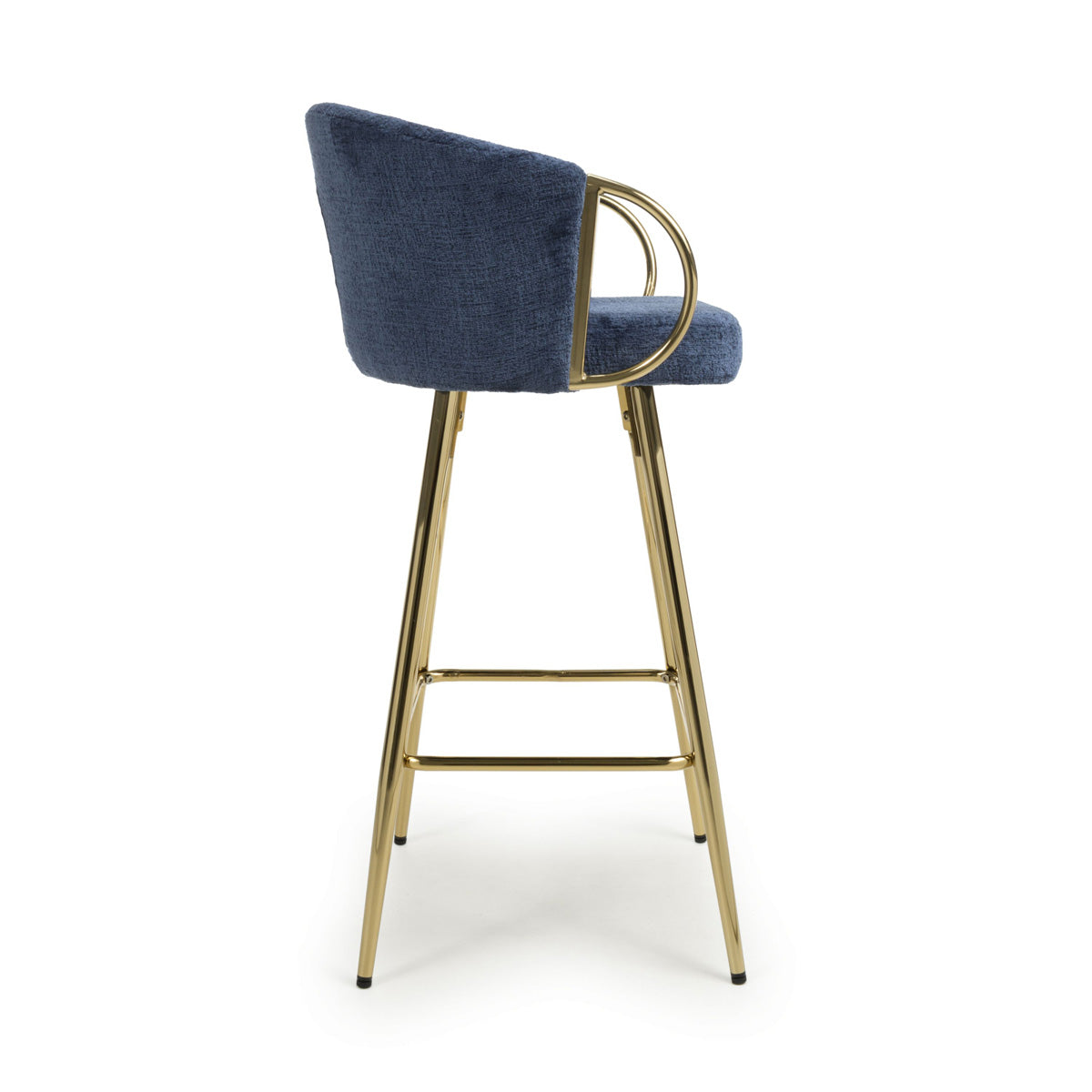 Textured Effect Fabric Bar Stool With Gold Chrome Metal frame - Volero