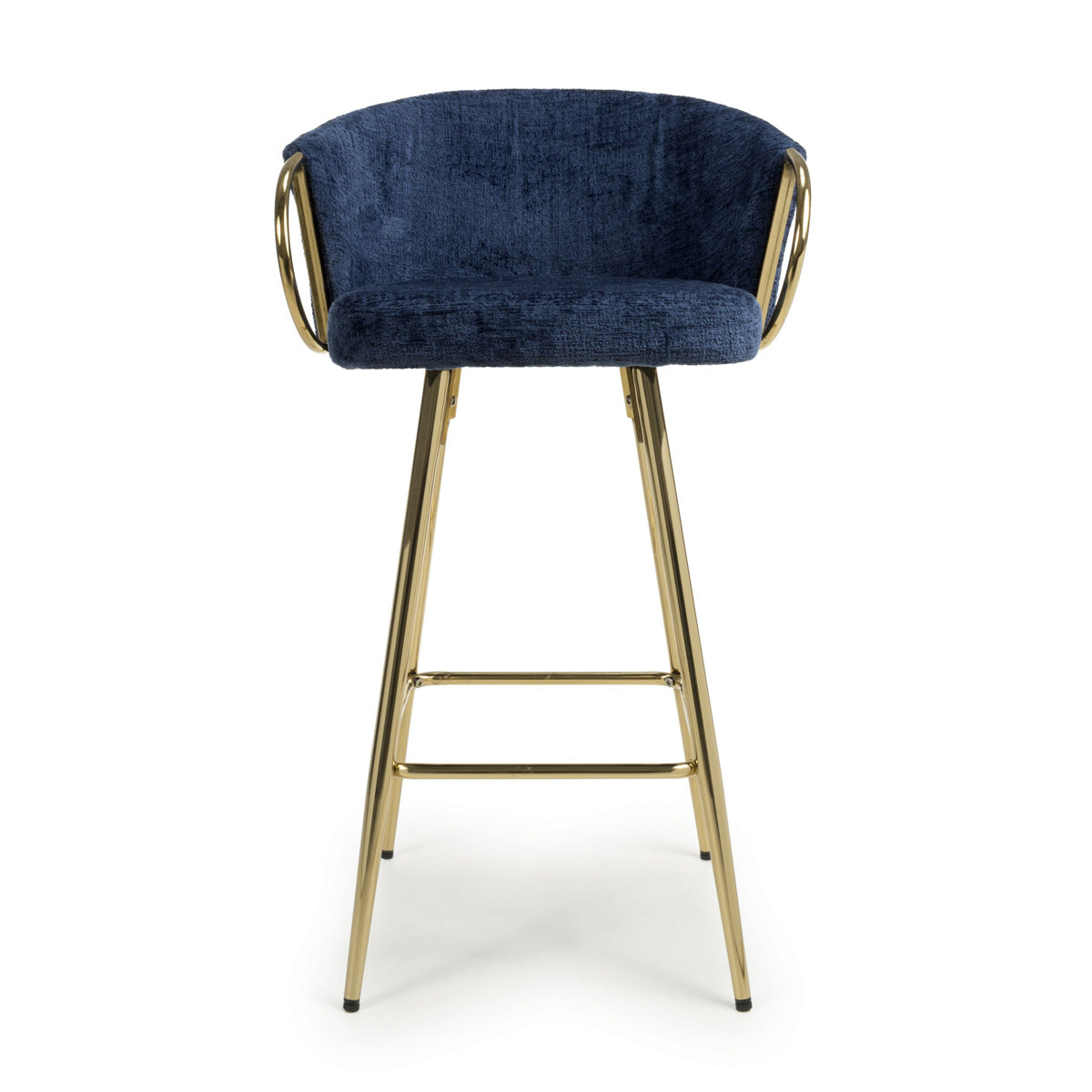 Textured Effect Fabric Bar Stool With Gold Chrome Metal frame - Volero
