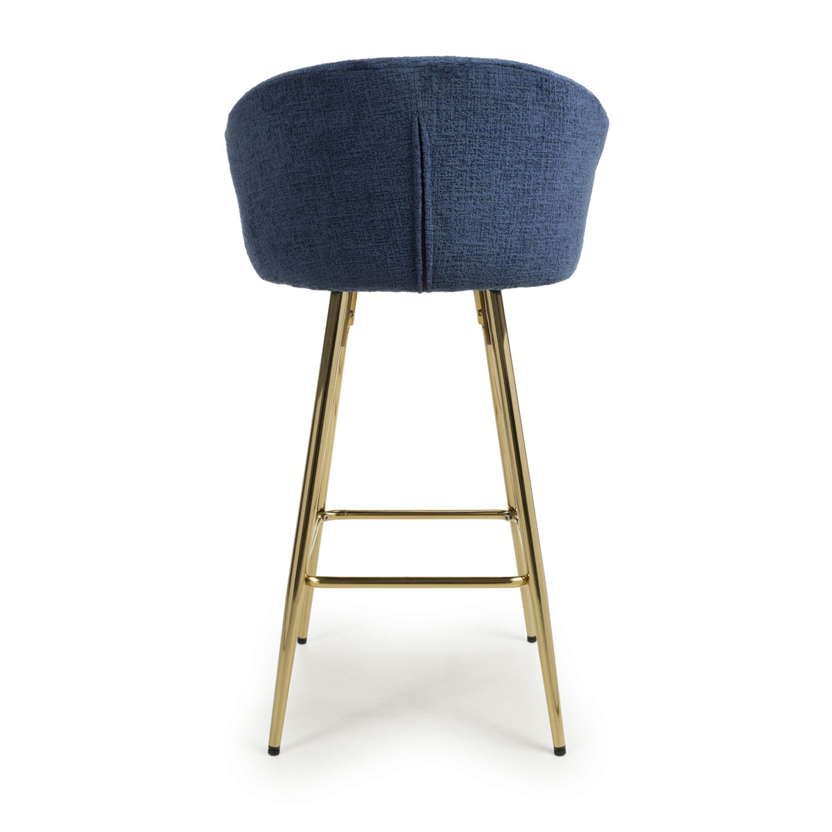 Textured Effect Fabric Bar Stool With Gold Chrome Metal frame - Volero