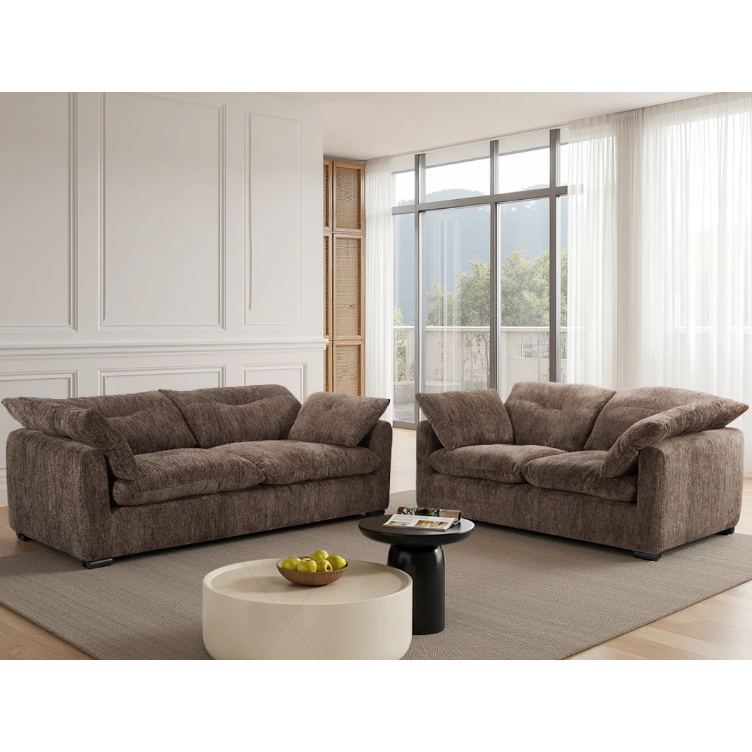 Textured Fabric 3 + 2 Seater Sofa Set - Quetta