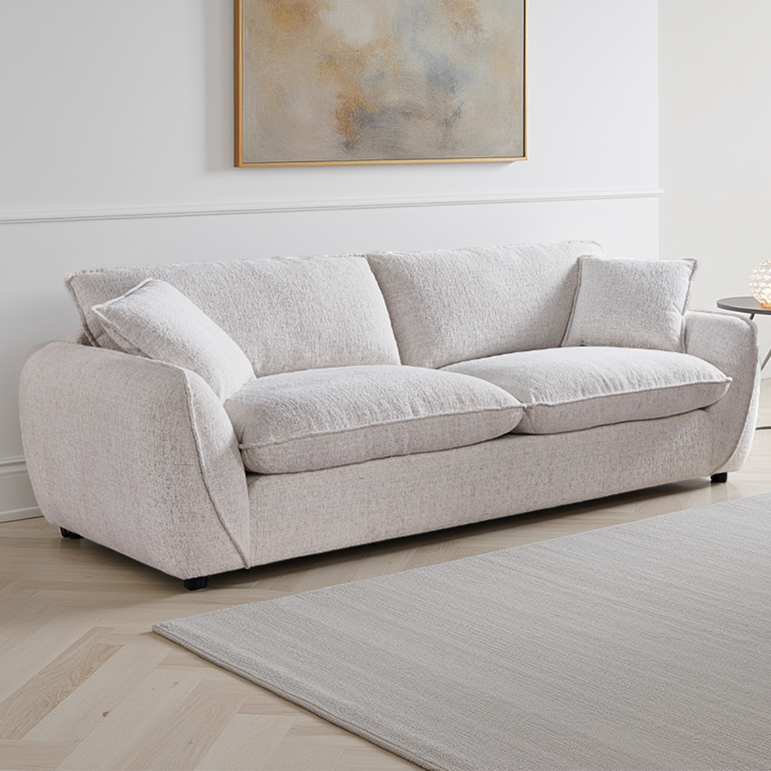 Textured Fabric 3 Seater Sofa - Berlin