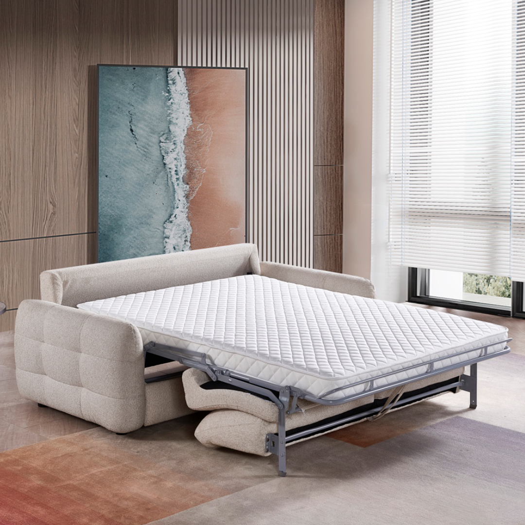 Textured Fabric Sofa Bed 3 Seater - Athens