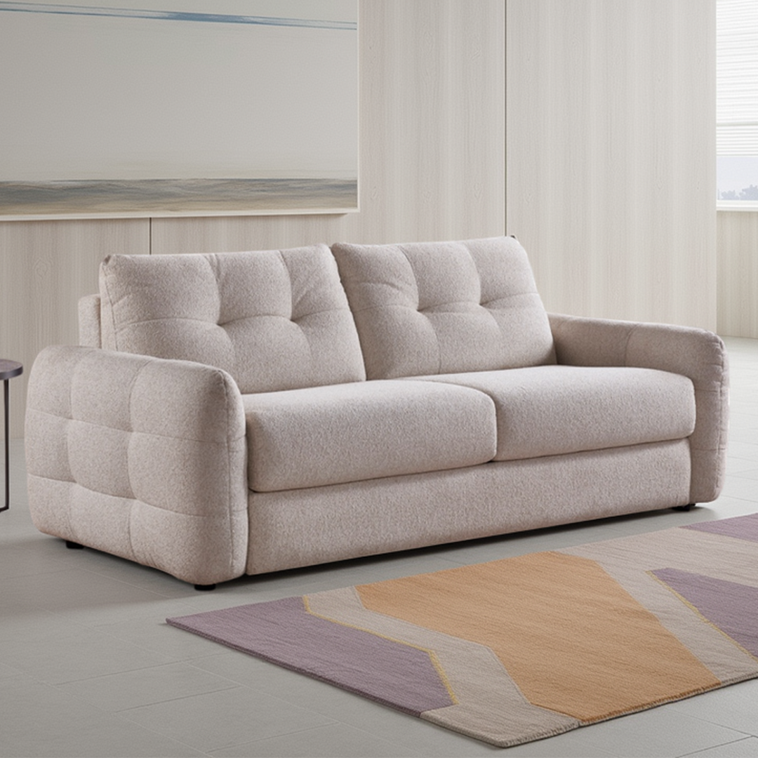 Textured Fabric Sofa Bed 3 Seater - Athens