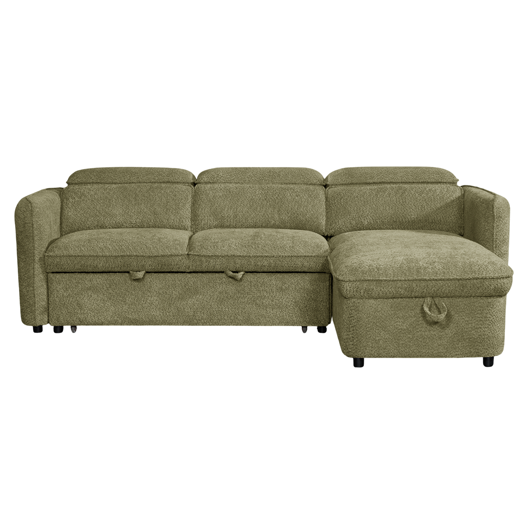 Textured Fabric Sofa Bed Corner Universal - Capri