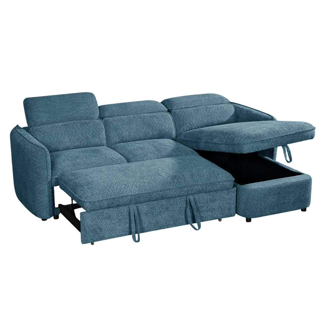 Textured Fabric Sofa Bed Corner Universal - Capri