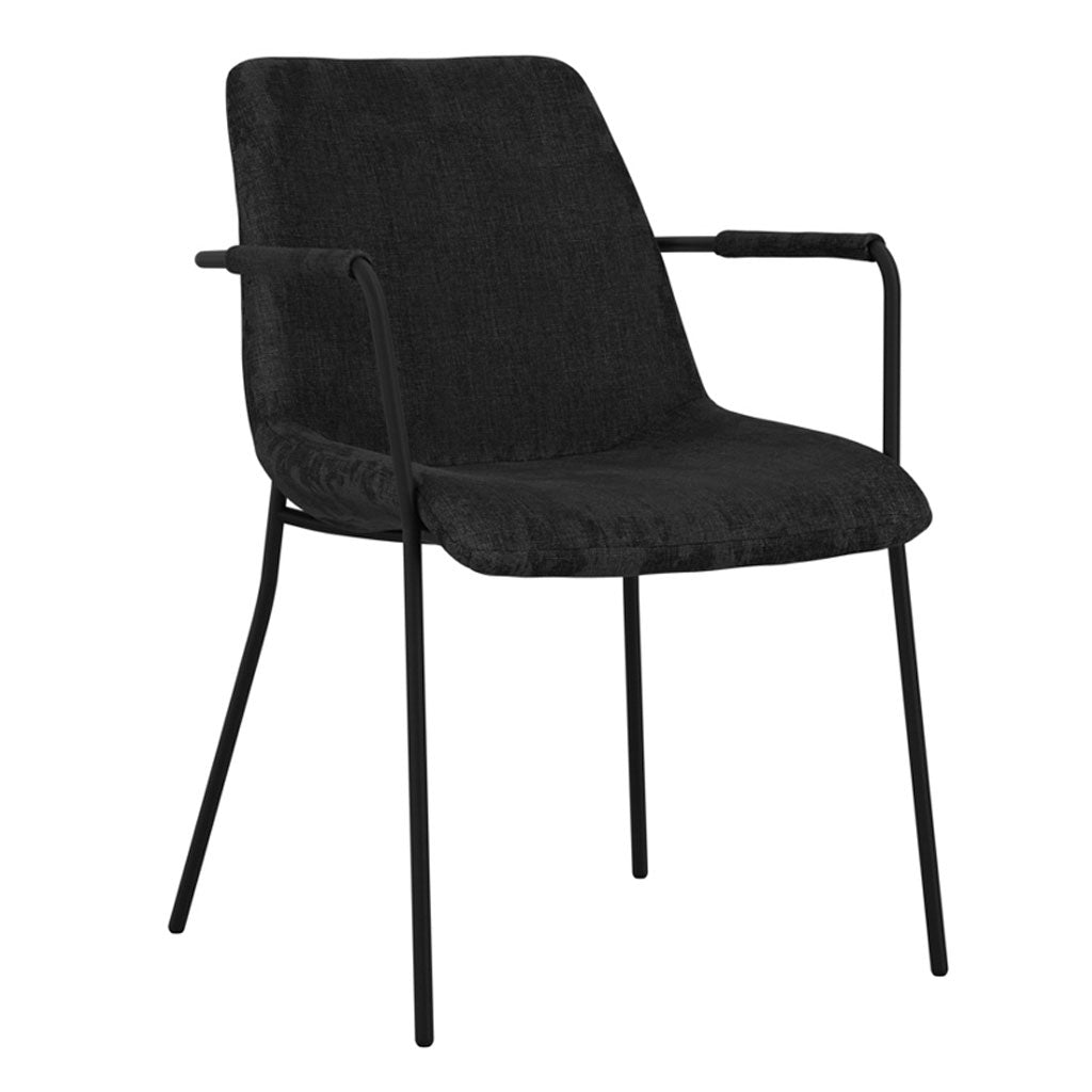 Textured Velvet Dining Chair With Arms in Set Of 2 - Carlo