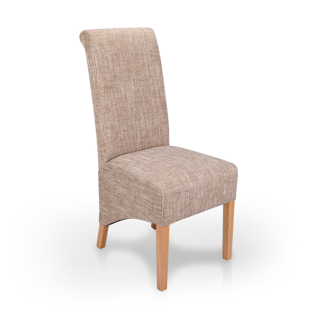 Tweed Fabric Dining Chairs in Set Of 2 - Krista