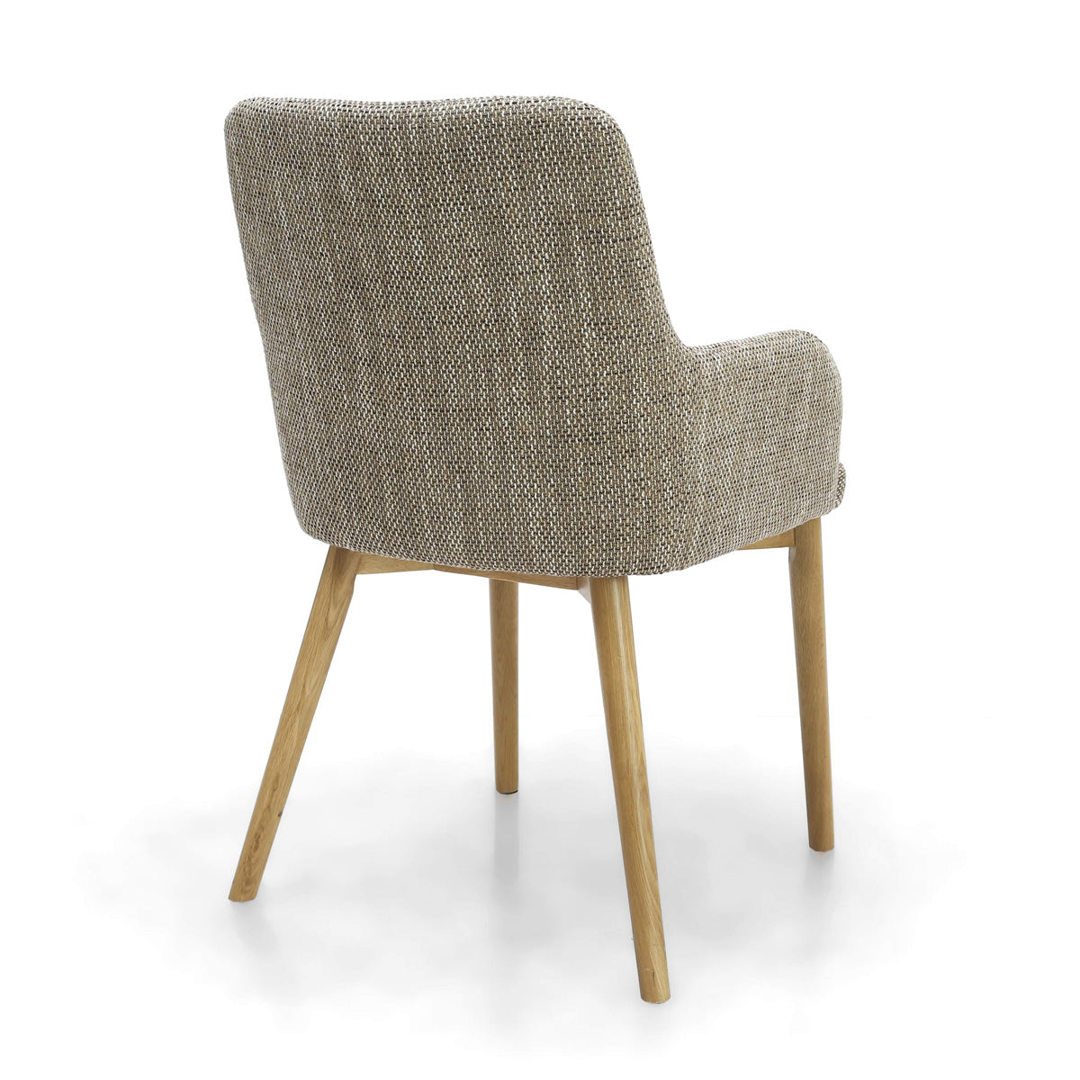 Tweed Fabric Dining Chairs in Set Of 2 With Natural Rubberwood Legs - Sidcup