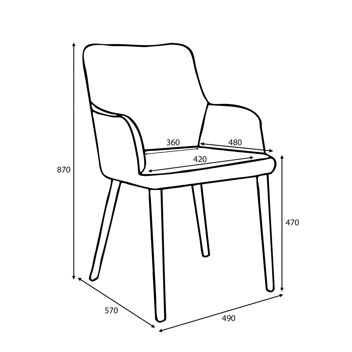 Tweed Fabric Dining Chairs in Set Of 2 With Natural Rubberwood Legs - Sidcup