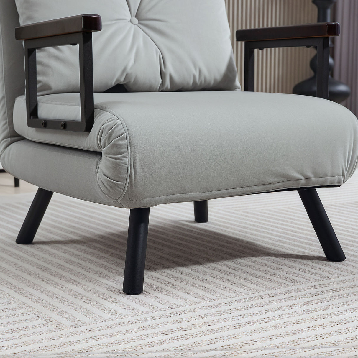 Velvet 1 Seater Sofa Bed 63cm Wide With 1 Pillow - Velmora