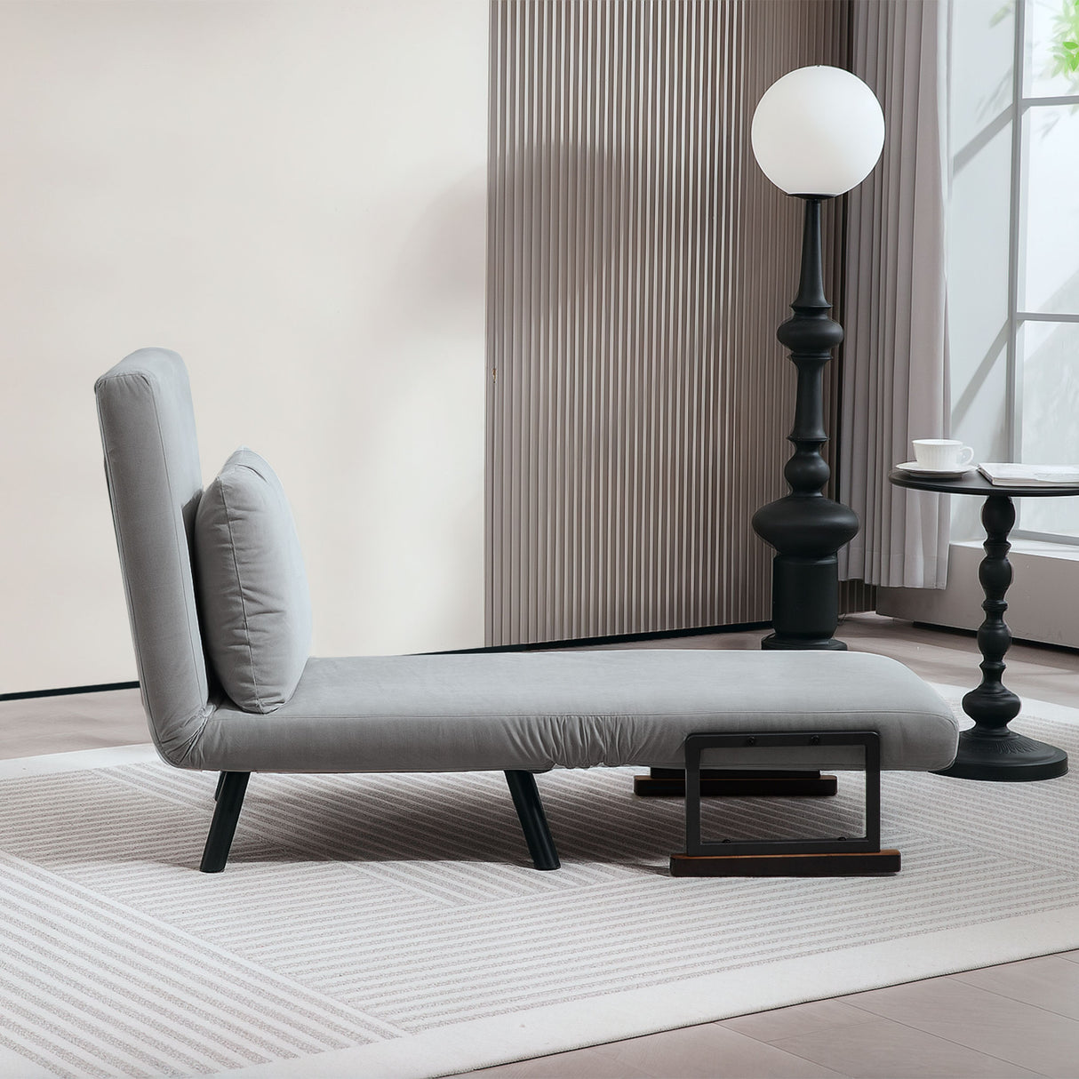 Velvet 1 Seater Sofa Bed 63cm Wide With 1 Pillow - Velmora