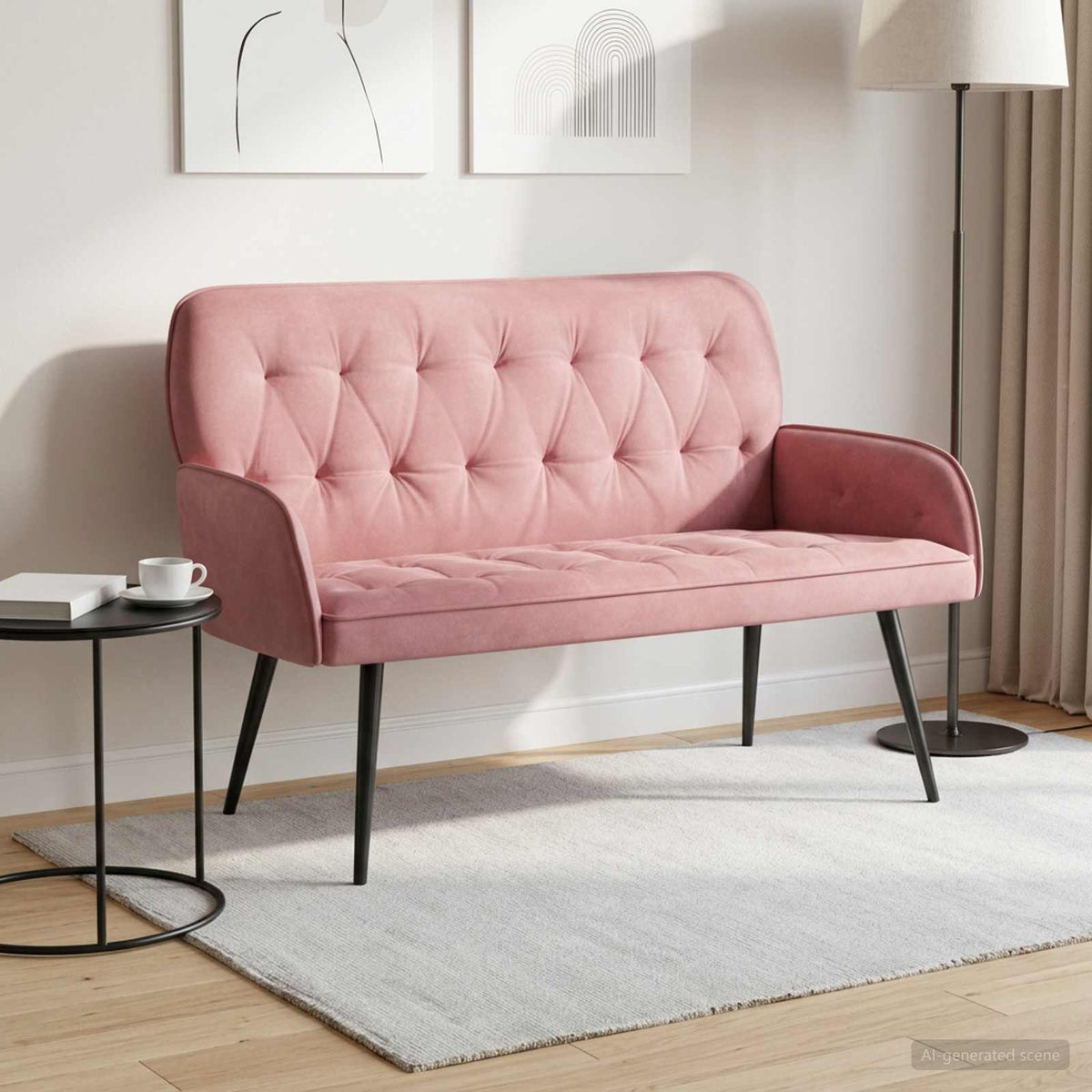 Velvet 2 Seater Sofa 115cm Wide - Vantage Home