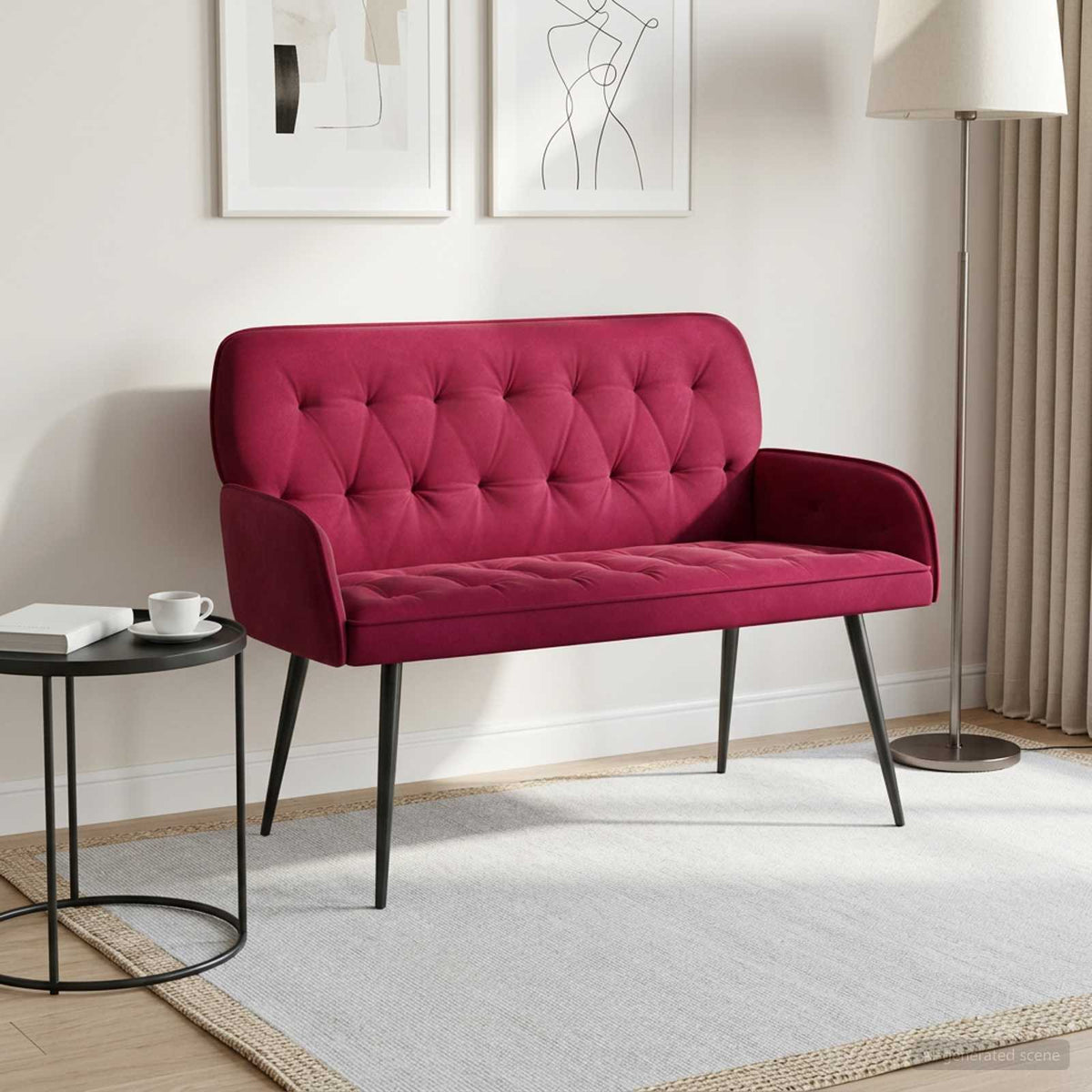 Velvet 2 Seater Sofa 115cm Wide - Vantage Home