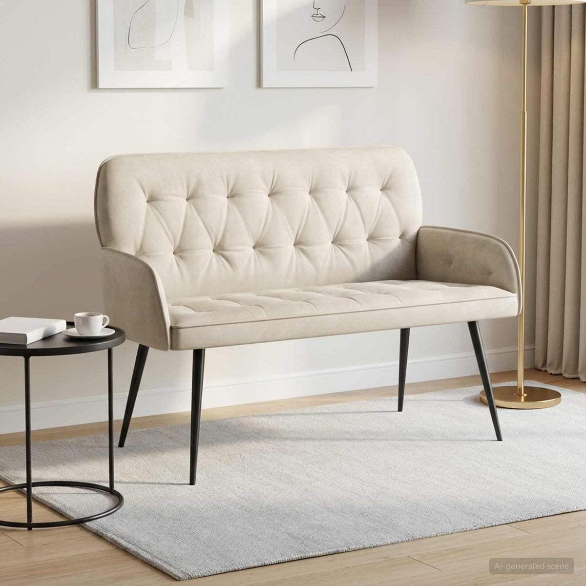 Velvet 2 Seater Sofa 115cm Wide - Vantage Home