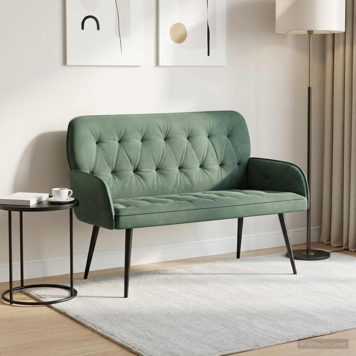 Velvet 2 Seater Sofa 115cm Wide - Vantage Home