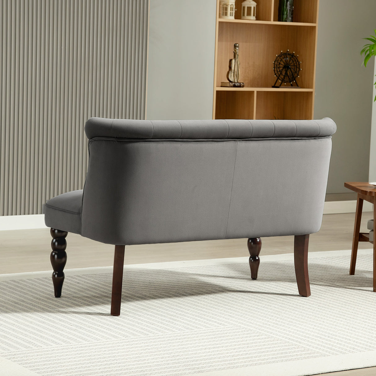 Velvet 2 Seater Sofa 120cm Wide With Rubberwood Legs - Velmora