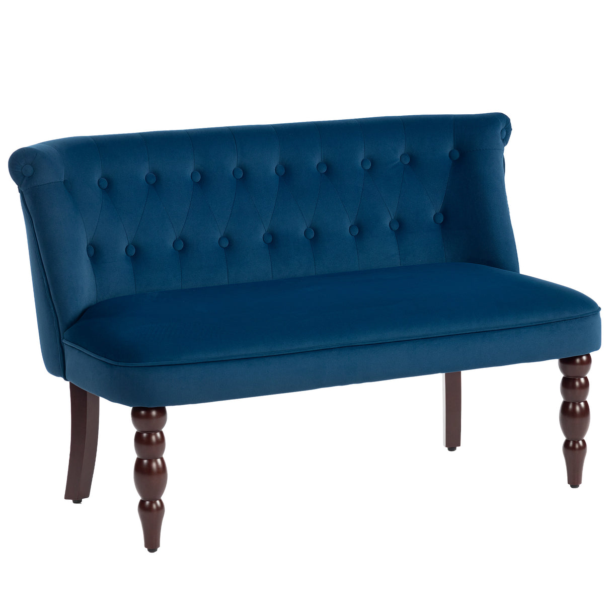 Velvet 2 Seater Sofa 120cm Wide With Rubberwood Legs - Velmora