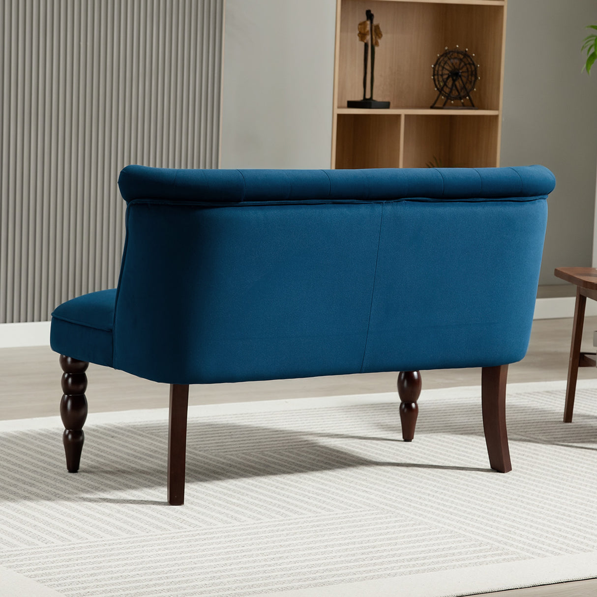 Velvet 2 Seater Sofa 120cm Wide With Rubberwood Legs - Velmora