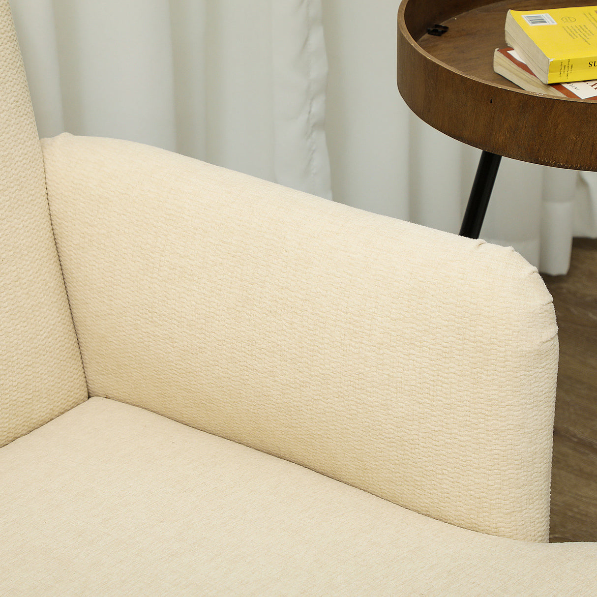 Velvet 2 Seater Sofa 130cm Wide With Wooden Legs - Velmora