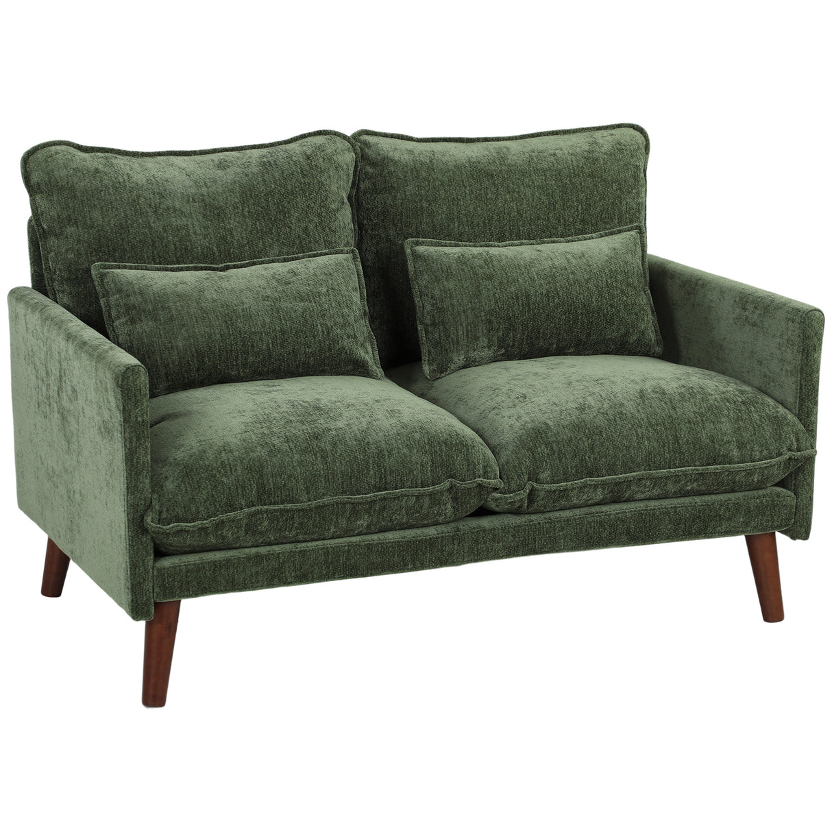 Velvet 2 Seater Sofa 131cm Wide With Wooden Legs - Velmora