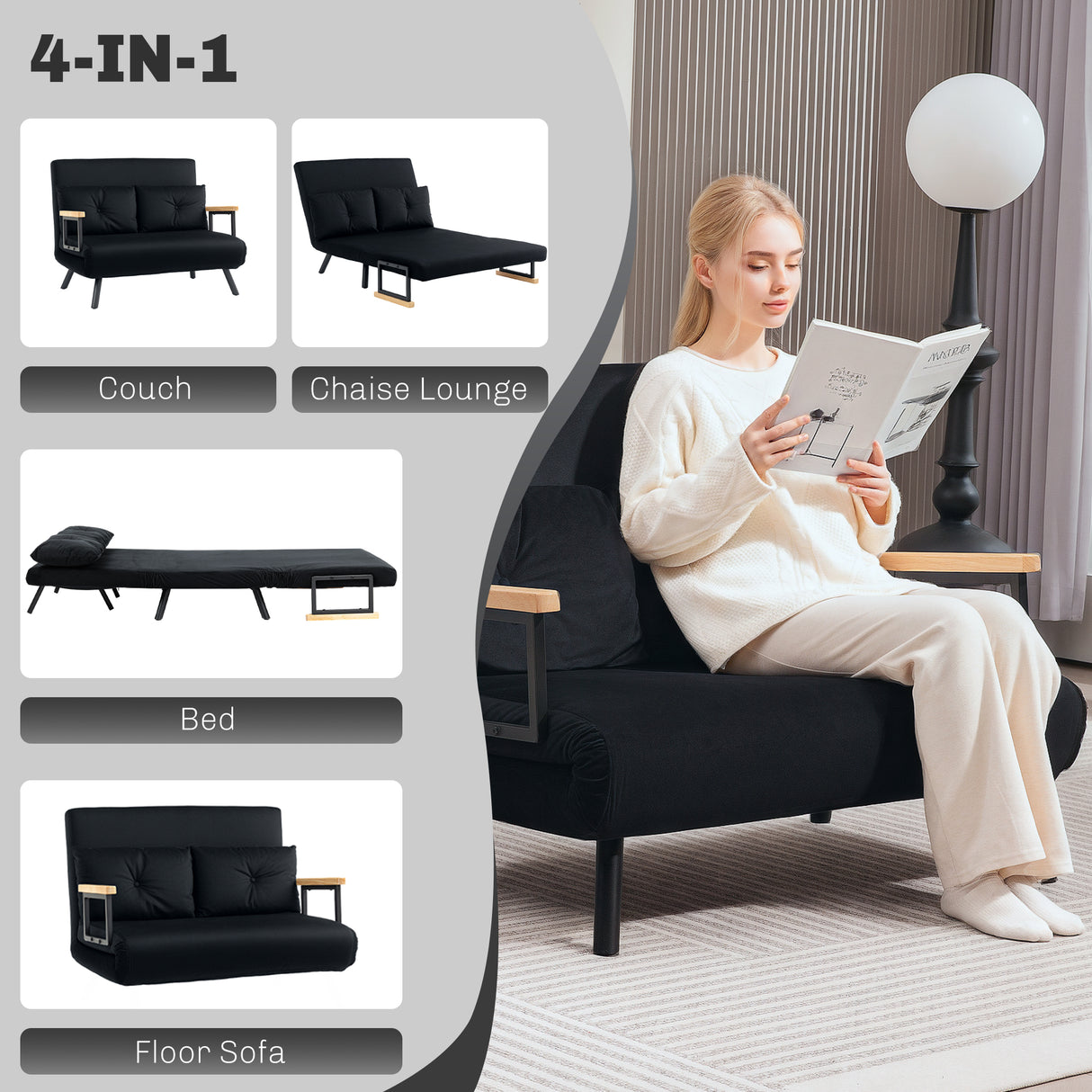 Velvet 2 Seater Sofa Bed 102cm Wide With 2 Pillows - Velmora