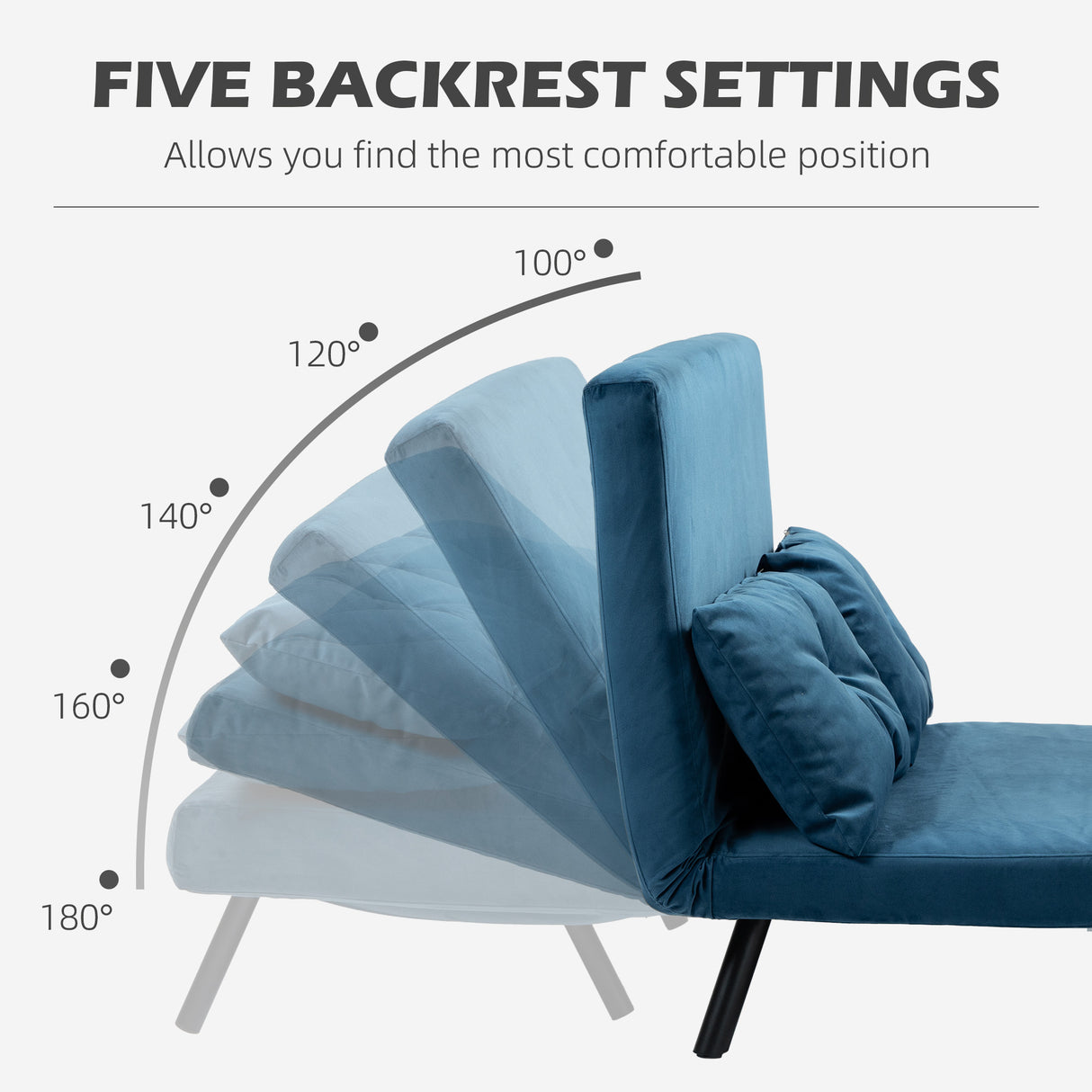 Velvet 2 Seater Sofa Bed 102cm Wide With 2 Pillows - Velmora