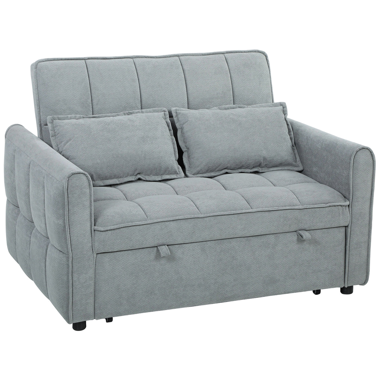 Velvet 2 Seater Sofa Bed 124.5cm Wide With 2 Pillows - Velmora
