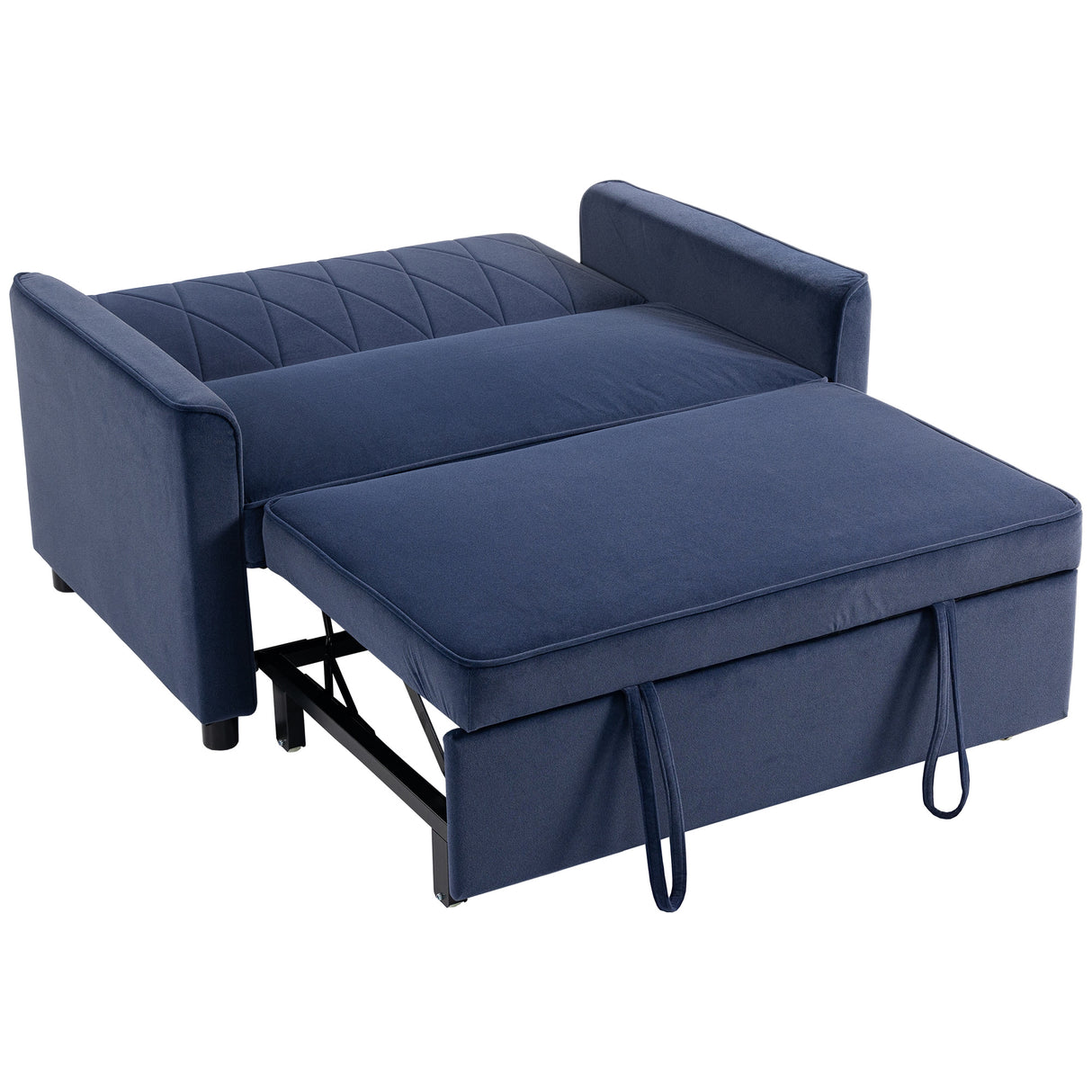 Velvet 2 Seater Sofa Bed 130cm Wide With 2 Pillows - Velmora