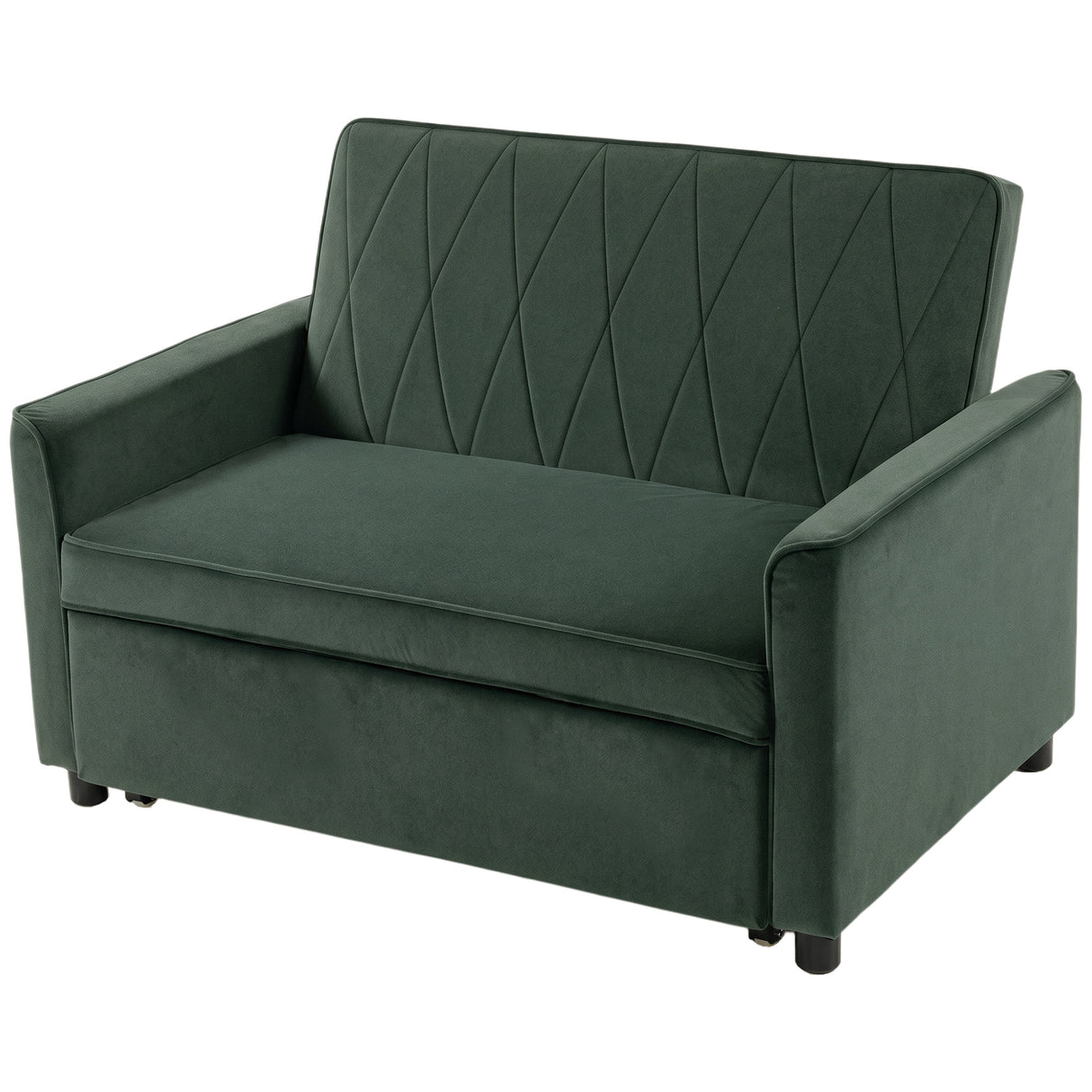 Velvet 2 Seater Sofa Bed 130cm Wide With 2 Pillows - Velmora