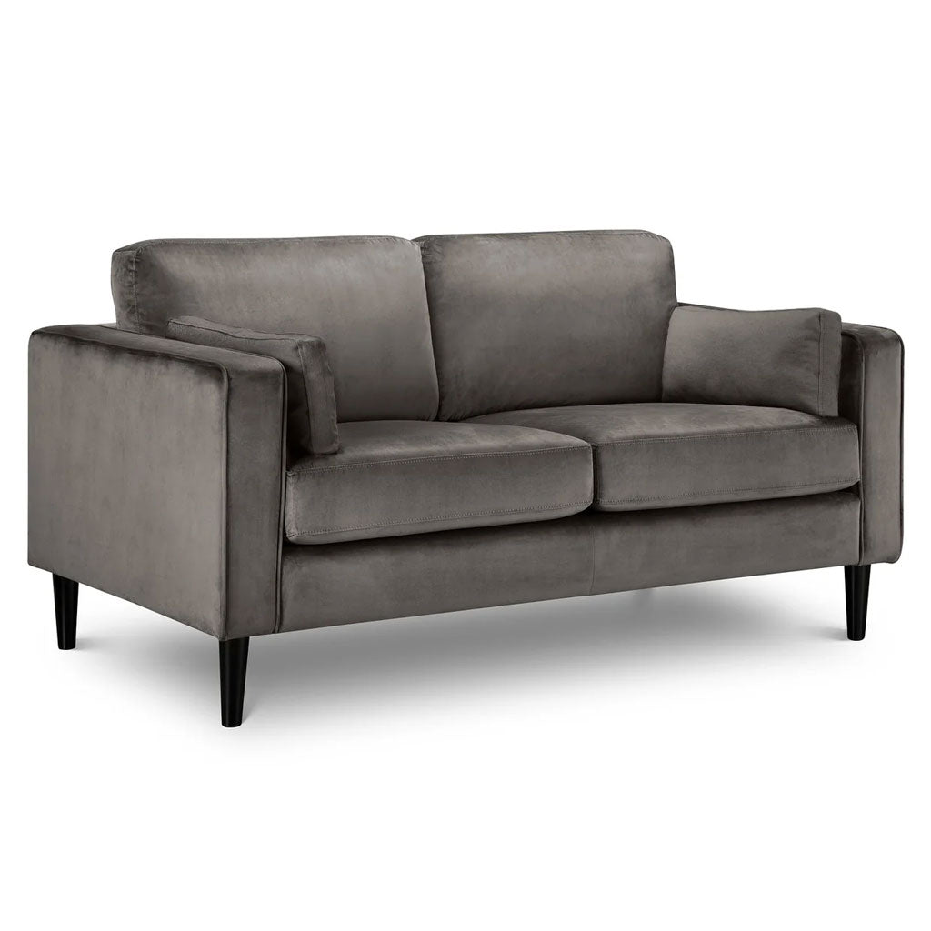 Velvet 2 Seater Sofa With Black Legs - Hayward