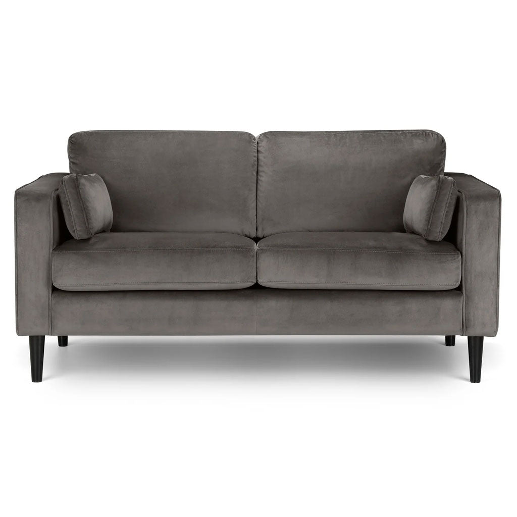 Velvet 2 Seater Sofa With Black Legs - Hayward