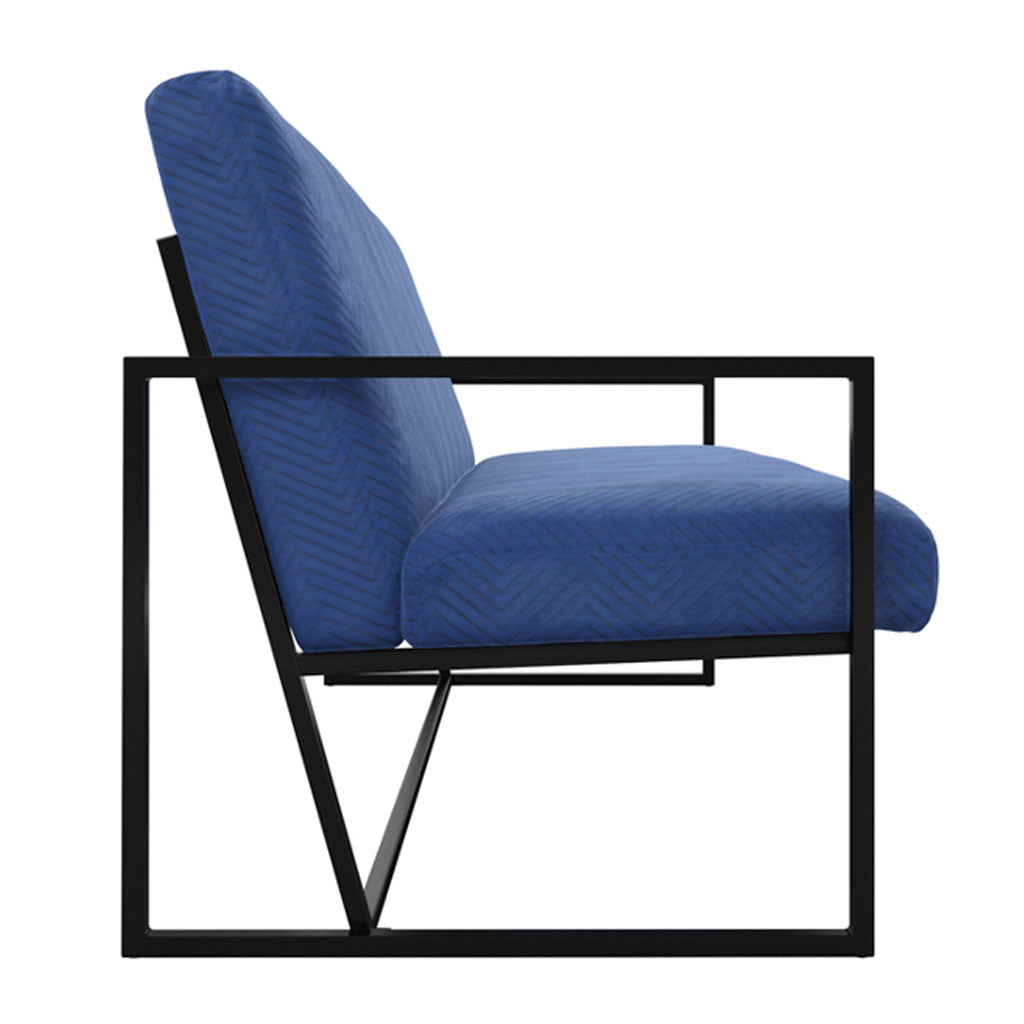 Velvet 2 Seater Sofa With Black Metal Frame - Chance