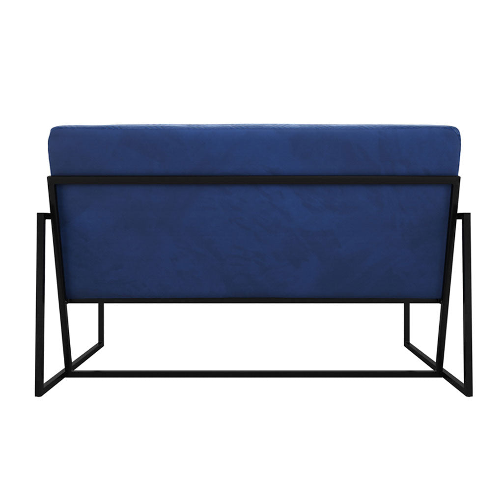 Velvet 2 Seater Sofa With Black Metal Frame - Chance