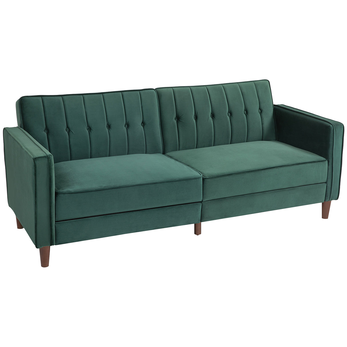 Velvet 3 Seater Sofa Bed 189cm Wide With Wooden Legs - Velmora