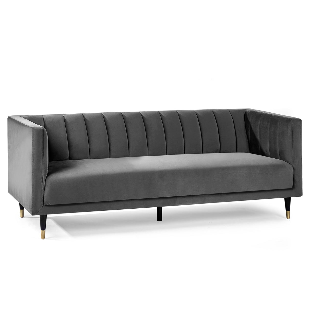 Velvet 3 Seater Sofa Scalloped Back - Salma