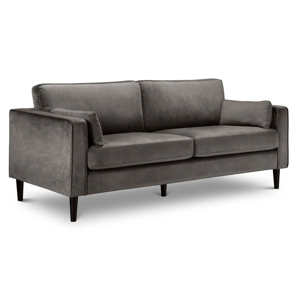 Velvet 3 Seater Sofa With Black Legs - Hayward
