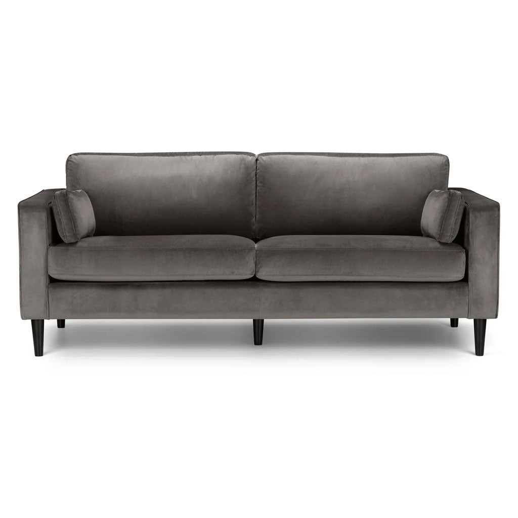 Velvet 3 Seater Sofa With Black Legs - Hayward