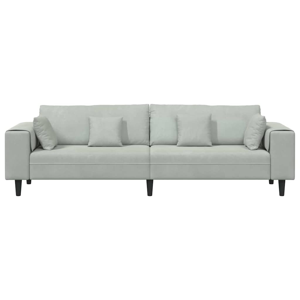 Velvet 4 Seater Sofa With Cushion - Vantage Home
