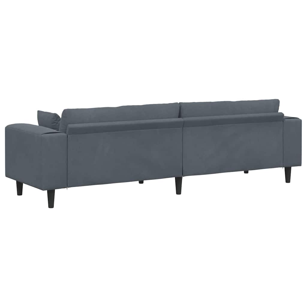 Velvet 4 Seater Sofa With Cushion - Vantage Home