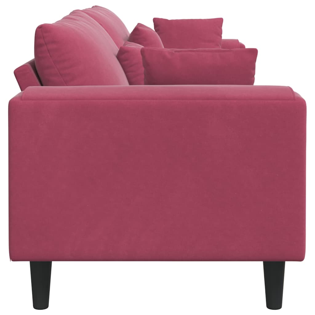 Velvet 4 Seater Sofa With Cushion - Vantage Home