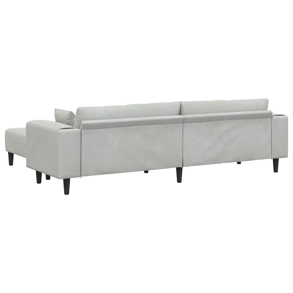 Velvet 4 Seater Sofa With Ottoman And Cushion - Vantage Home