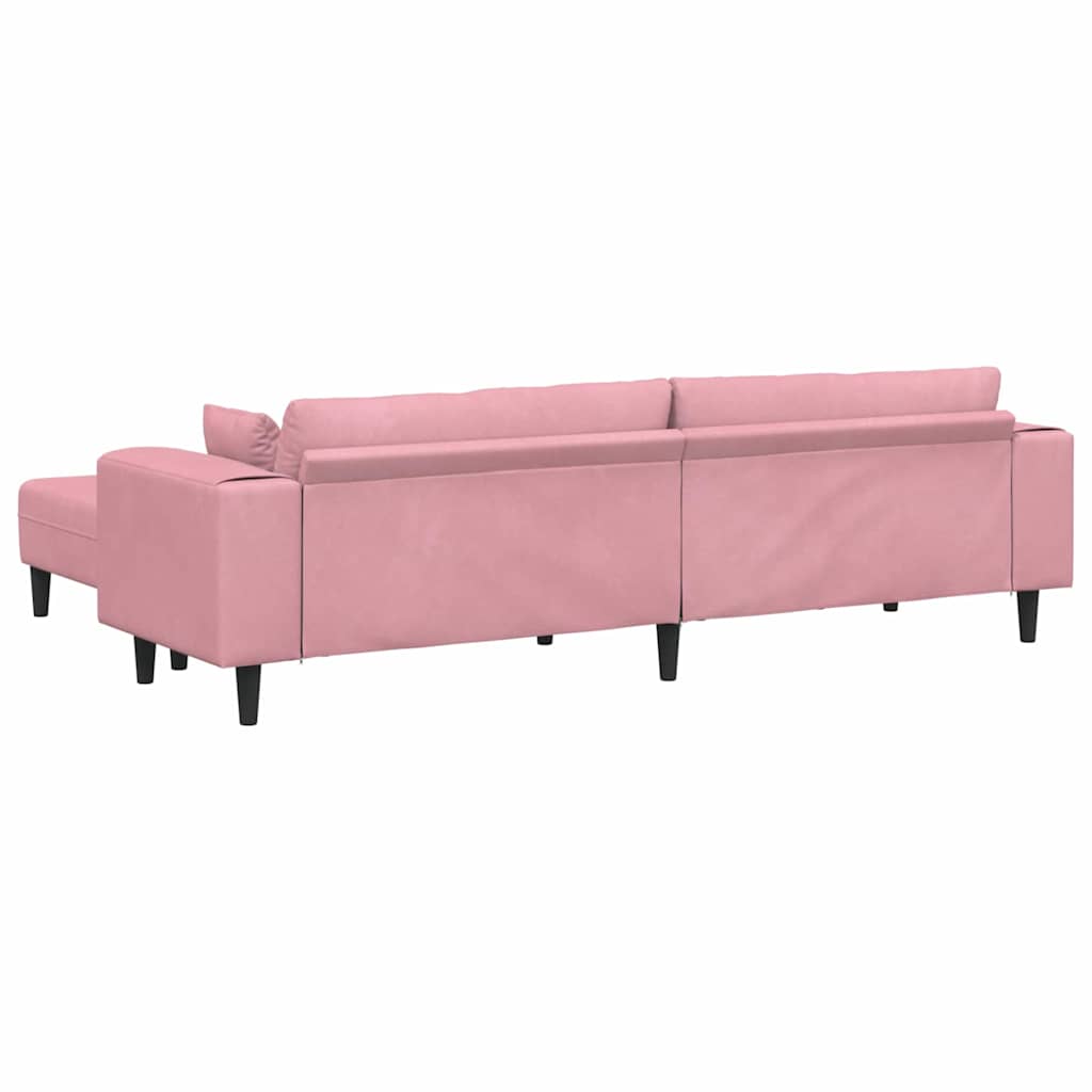 Velvet 4 Seater Sofa With Ottoman And Cushion - Vantage Home