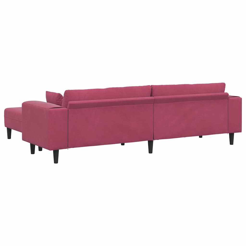 Velvet 4 Seater Sofa With Ottoman And Cushion - Vantage Home