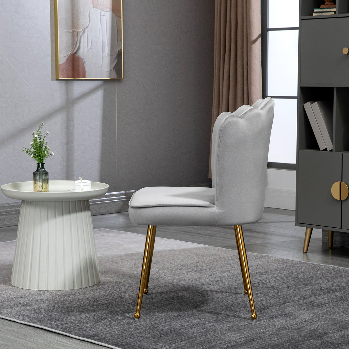 Velvet Accent Chair 57cm Wide With Metal Legs in Set Of 2 - Velmora