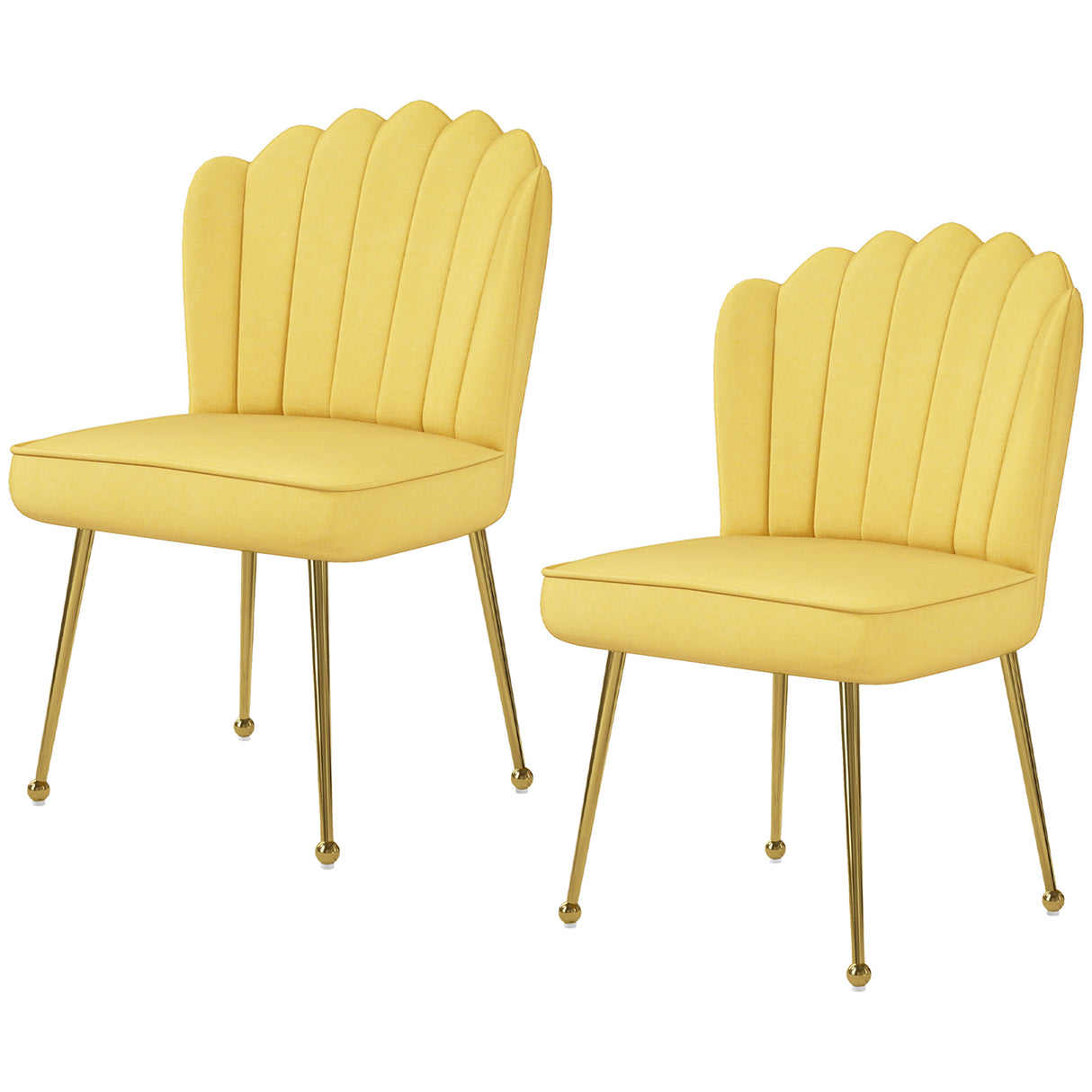 Velvet Accent Chair 57cm Wide With Metal Legs in Set Of 2 - Velmora