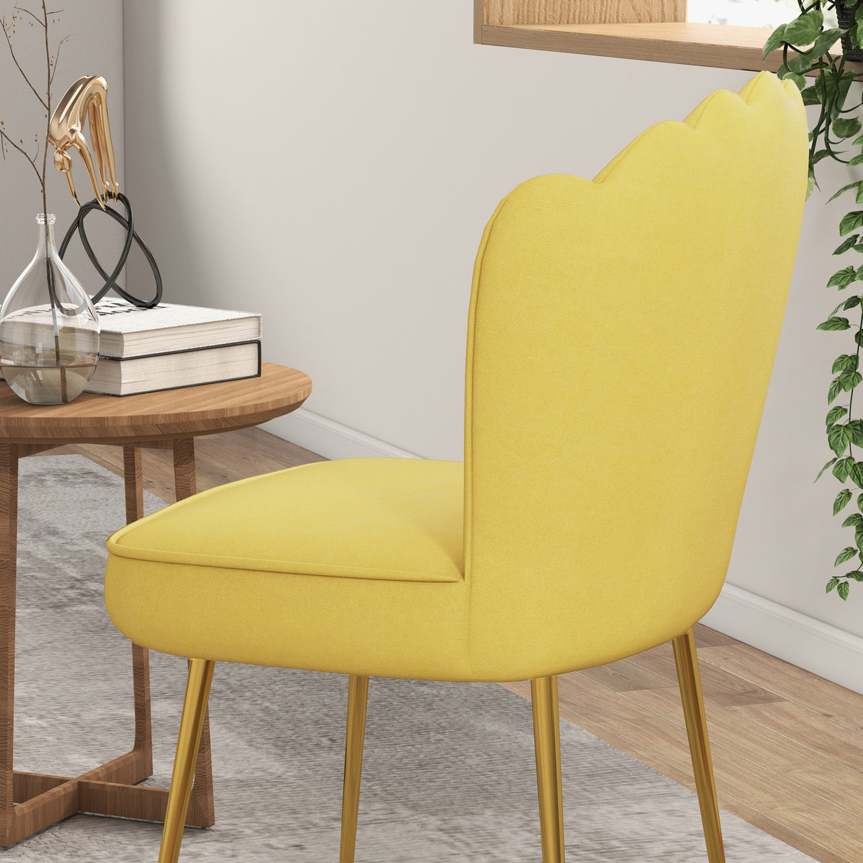 Velvet Accent Chair 57cm Wide With Metal Legs in Set Of 2 - Velmora