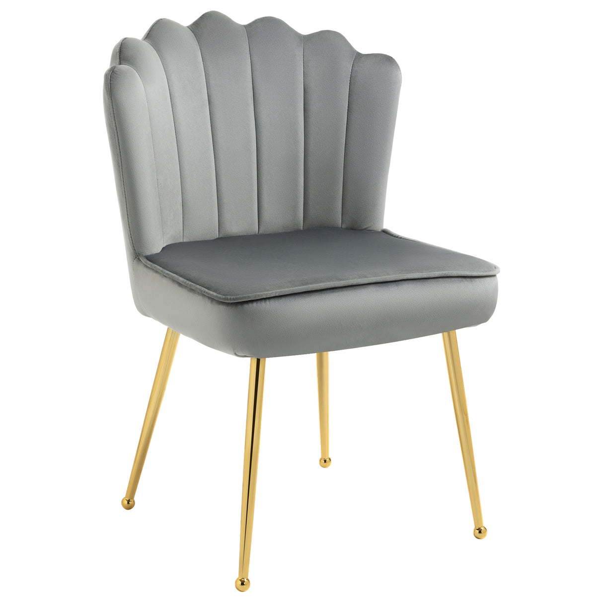 Velvet Accent Chair 57cm Wide With Metal Legs - Velmora