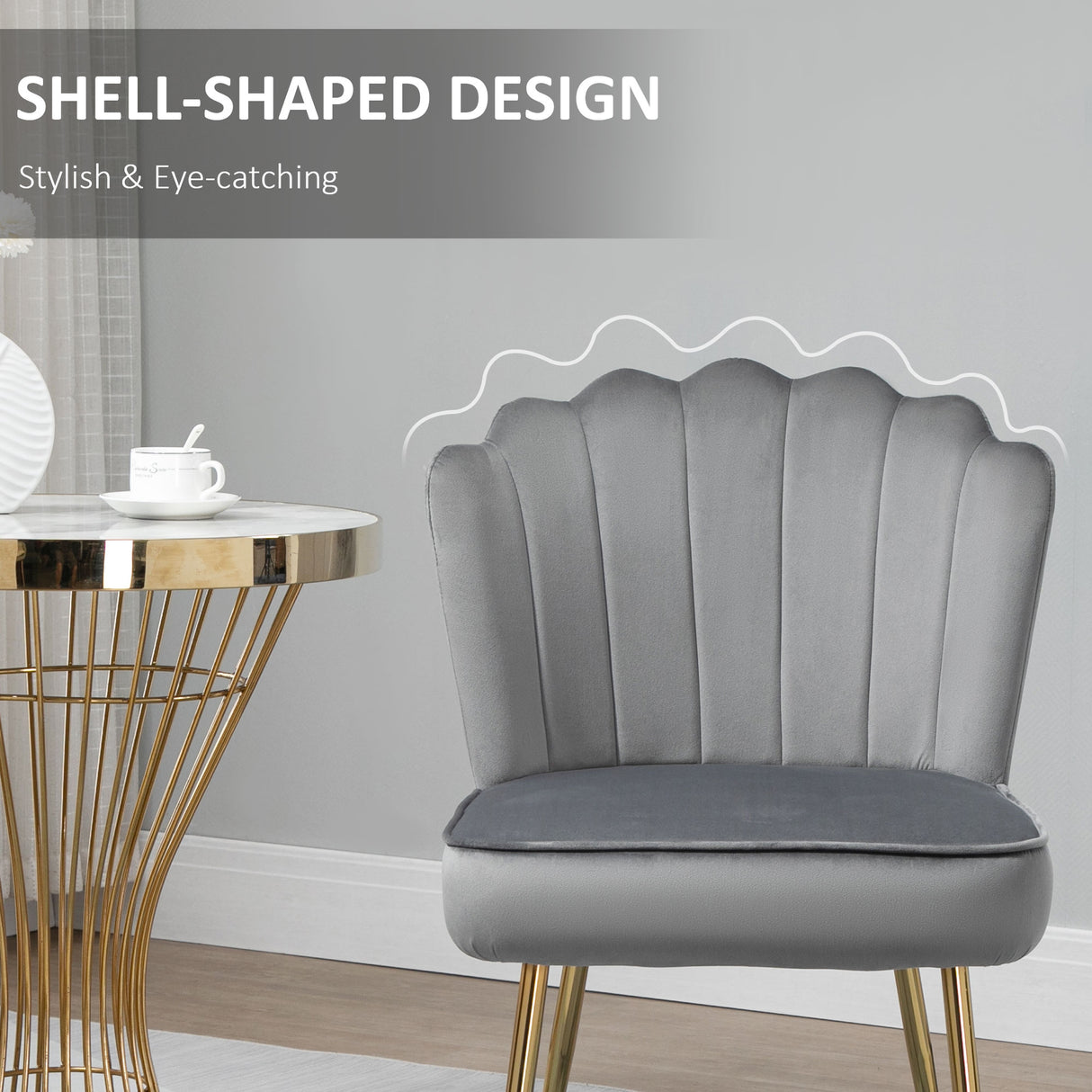 Velvet Accent Chair 57cm Wide With Metal Legs - Velmora
